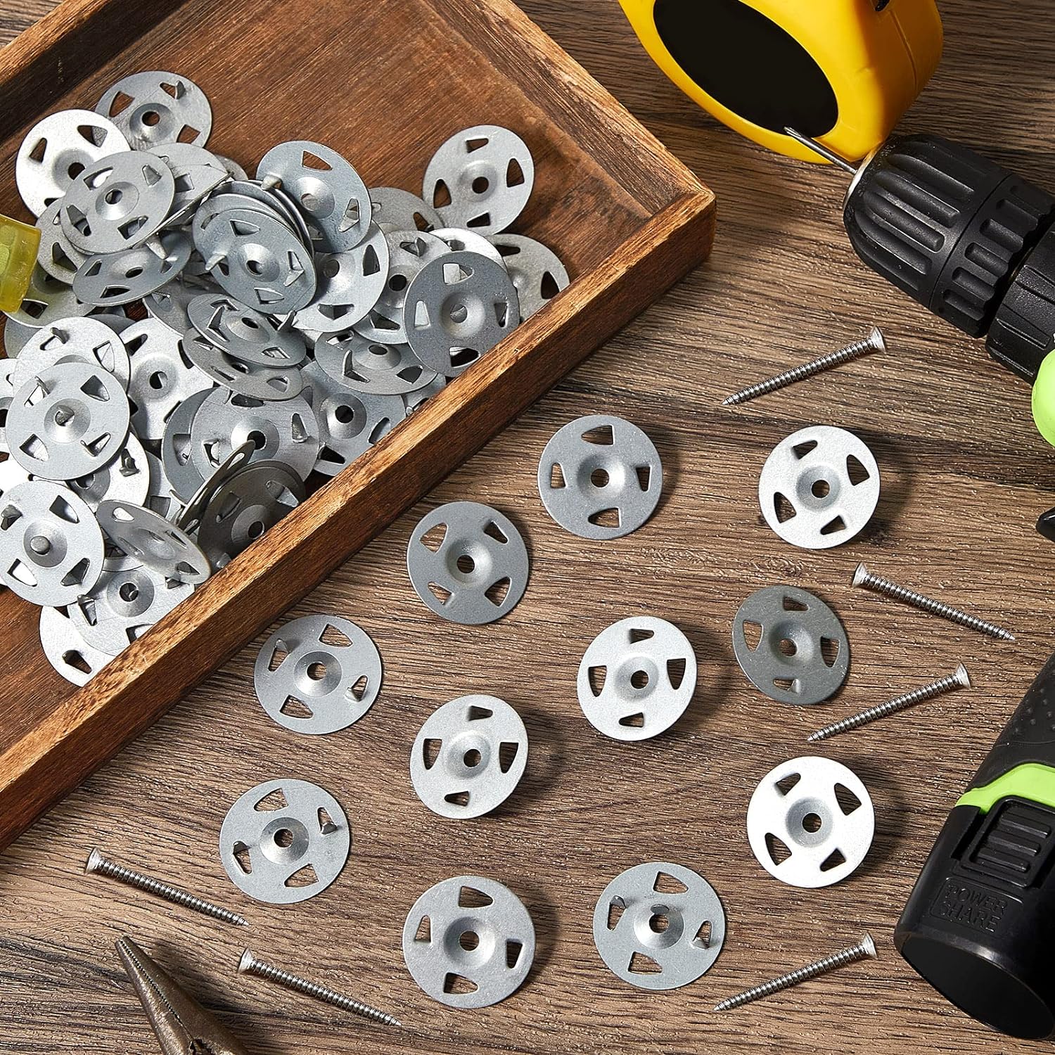 Board Fasteners Hardware Set 100 Pcs 1-1/4 Inch Stainless Steel Washers and 100 Pcs Screws for Fixing Fastening Installation - Image 7